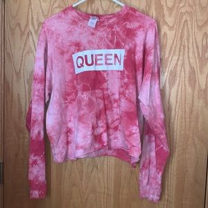 pink tie-die queen long sleeve